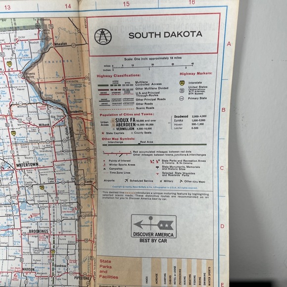 1973 Midland Cooperatives highway travel road map North‎ & South Dakota #3 - Picture 4 of 6